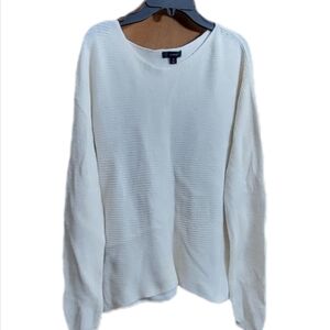 J. CREW womens knit sweater top size medium long sleeve off white cream nwot